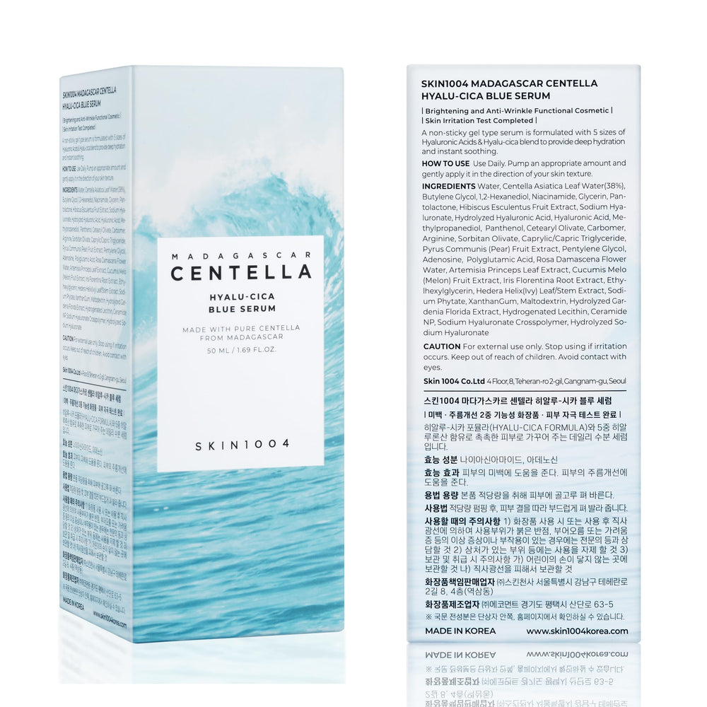 Radiant, hydrated skin after applying Skin1004 Hyalu-Cica Blue Serum