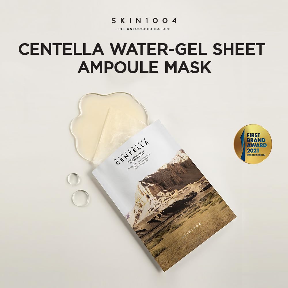 SKIN1004 mascarilla hidrogel Madagascar Centella, caja de cinco unidades para rutina rápida.