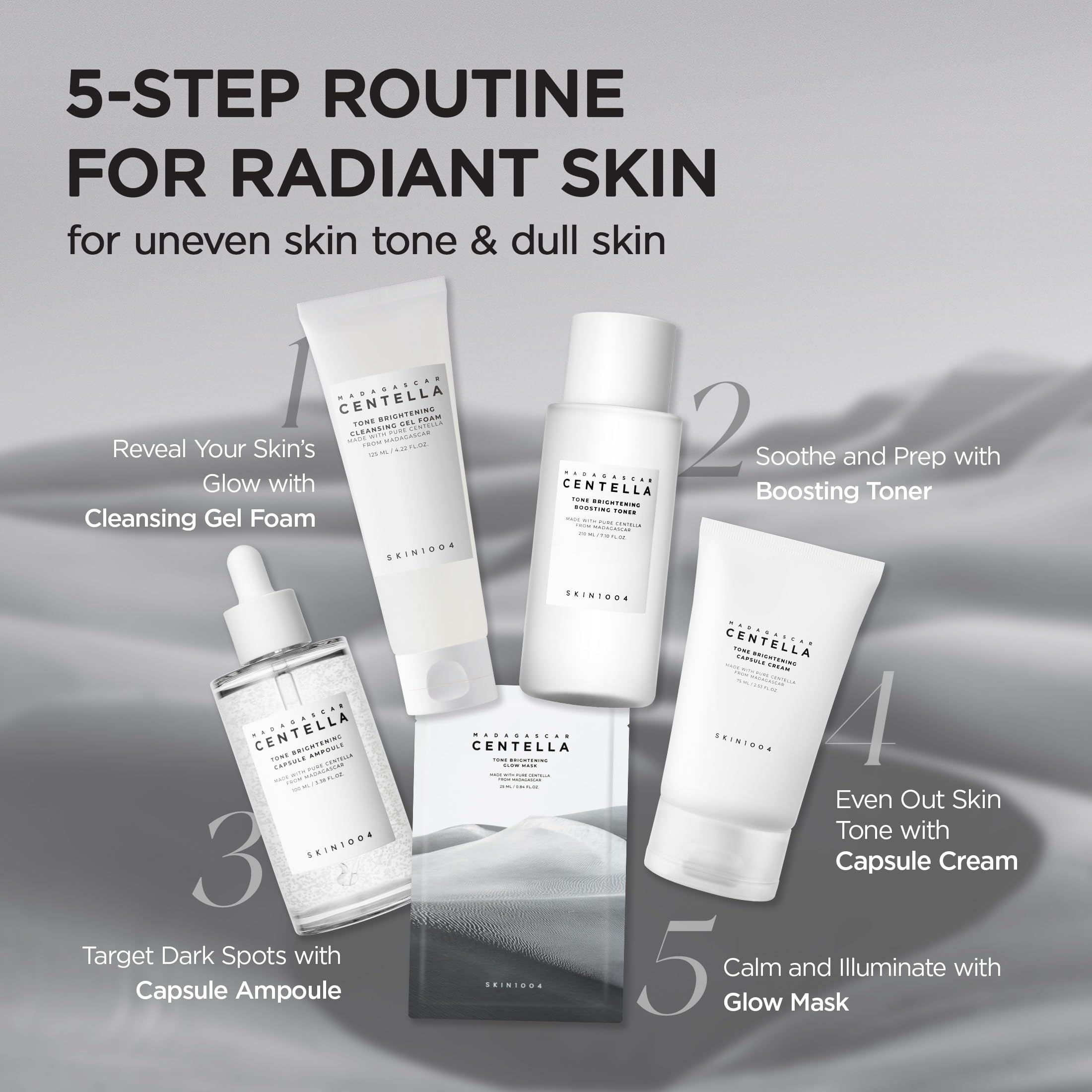 Piel radiante tras uso de SKIN1004 ampolla