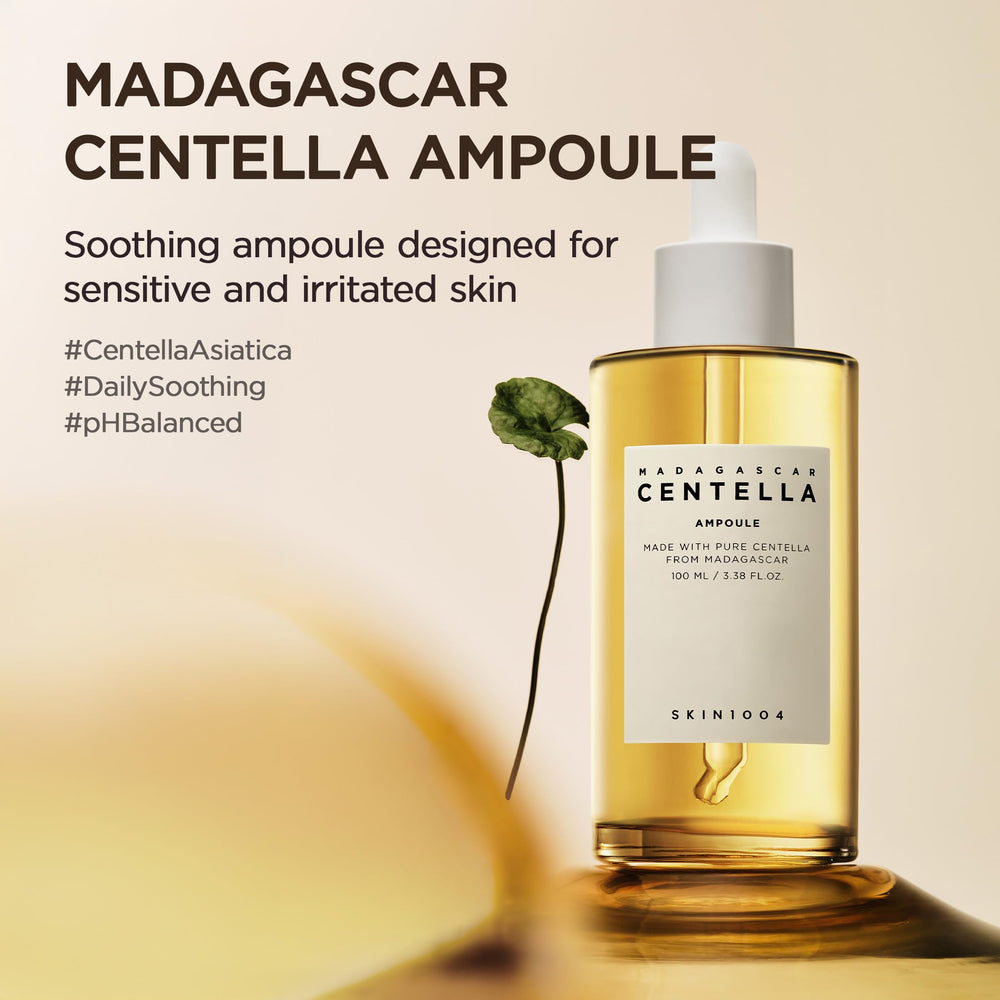 Textura líquida del SKIN1004 ampolla, favorece absorción rápida sin sensación grasa.