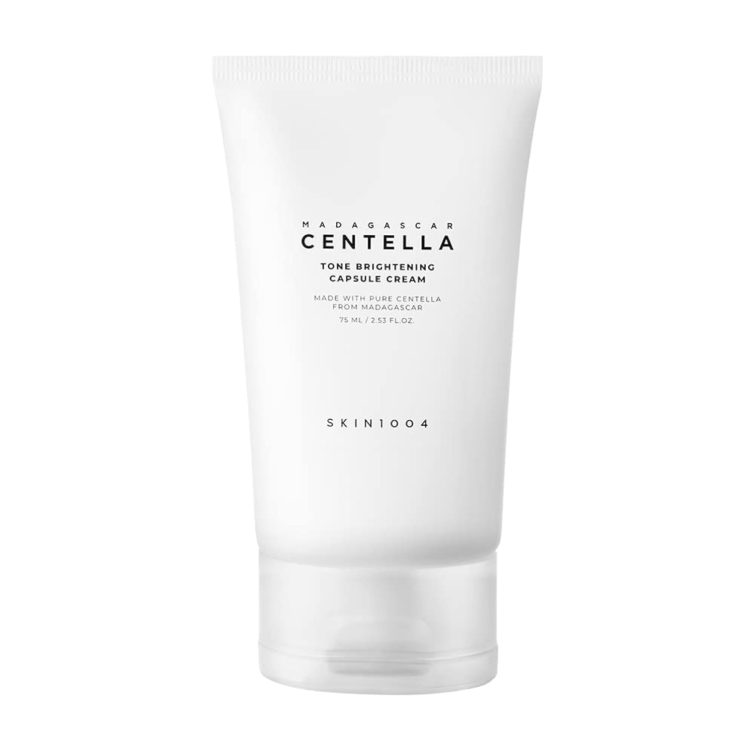 SKIN1004 Crema cápsula tono luminoso en envase de 75 ml, hidratación suave para la piel.