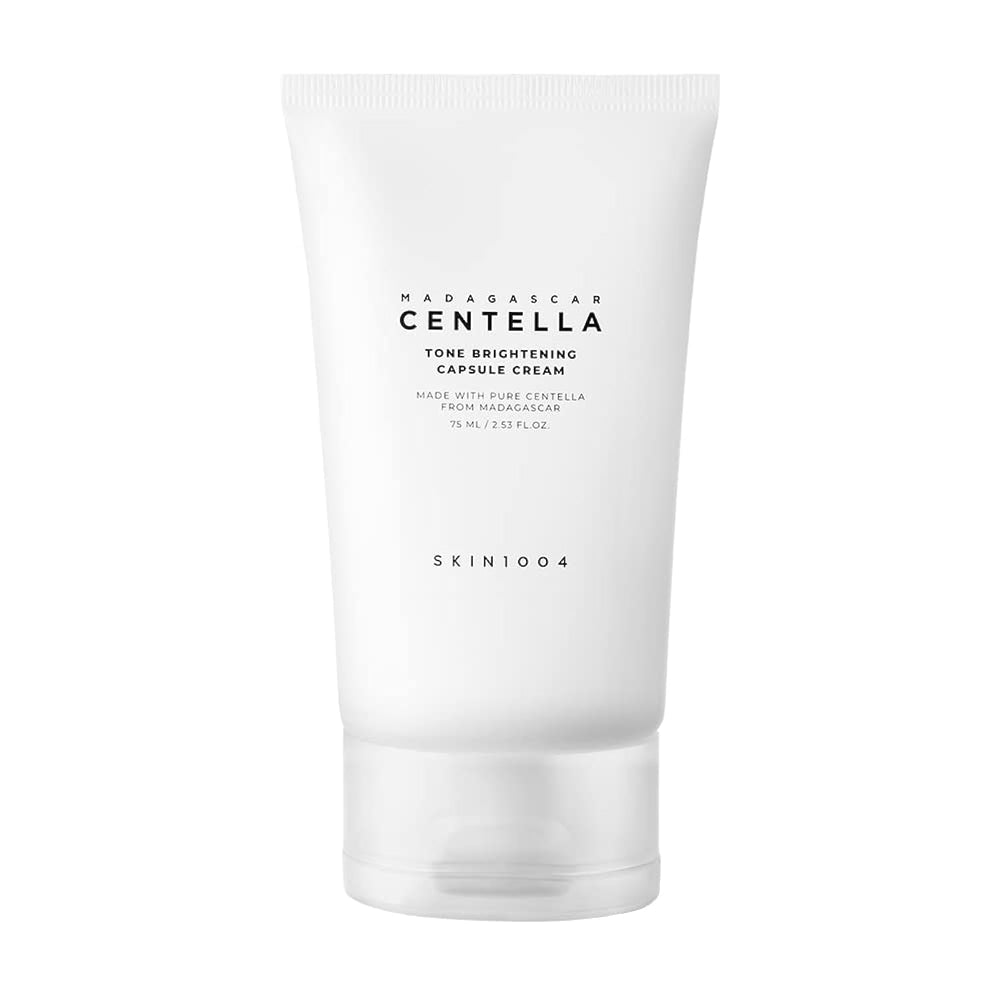 SKIN1004 Crema cápsula tono luminoso en envase de 75 ml, hidratación suave para la piel.