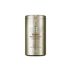 SKIN79 Beblesh Balm Dorado Súper Plus, botella dorada para una tez luminosa y natural.
