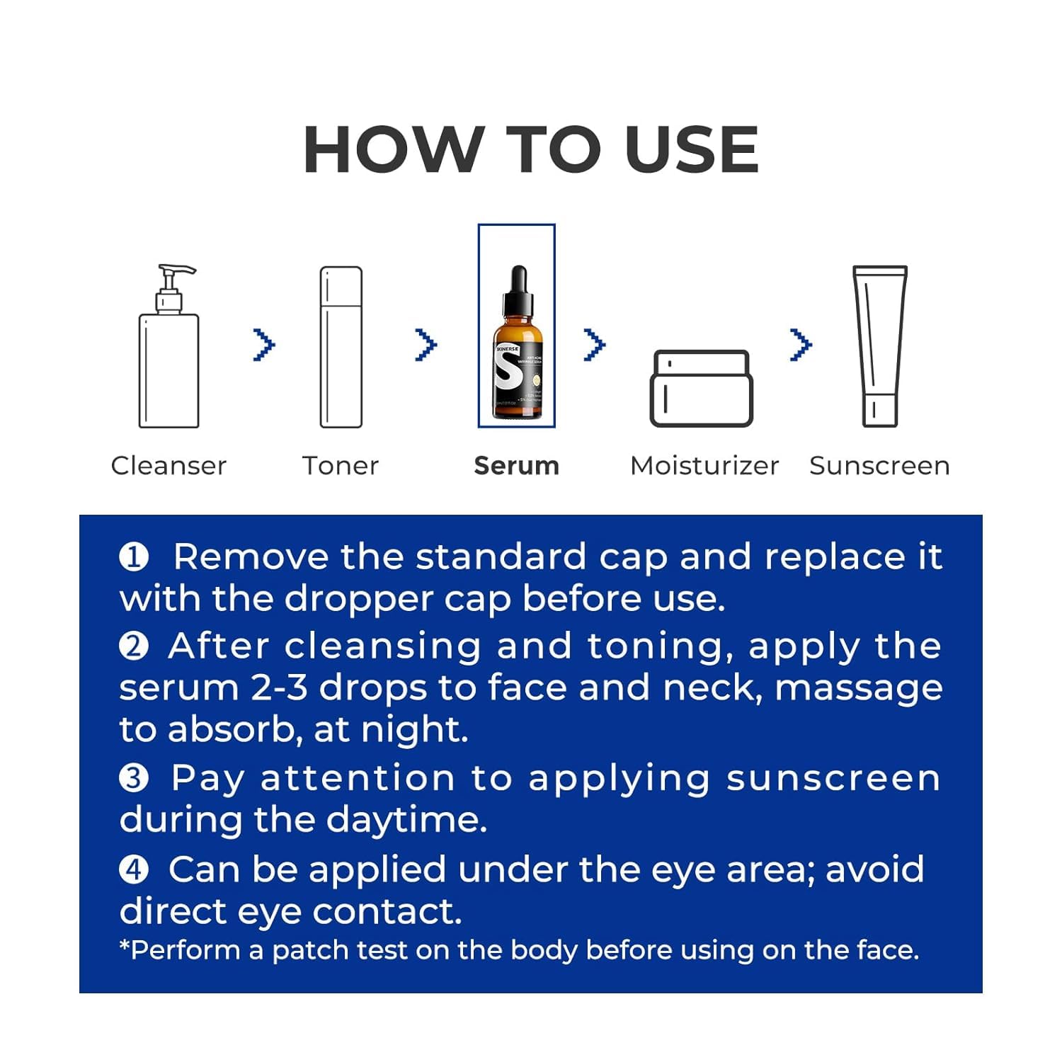 Fórmula con péptidos y vitaminas en SKINERSE para piel nutrida.