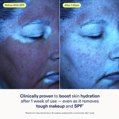 Espuma suave al aplicar Skinfix, ideal para eliminar maquillaje y protector solar.