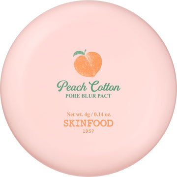 SKINFOOD 1957 durazno-algodón polvo difuminador de poros en botella para acabado suave.