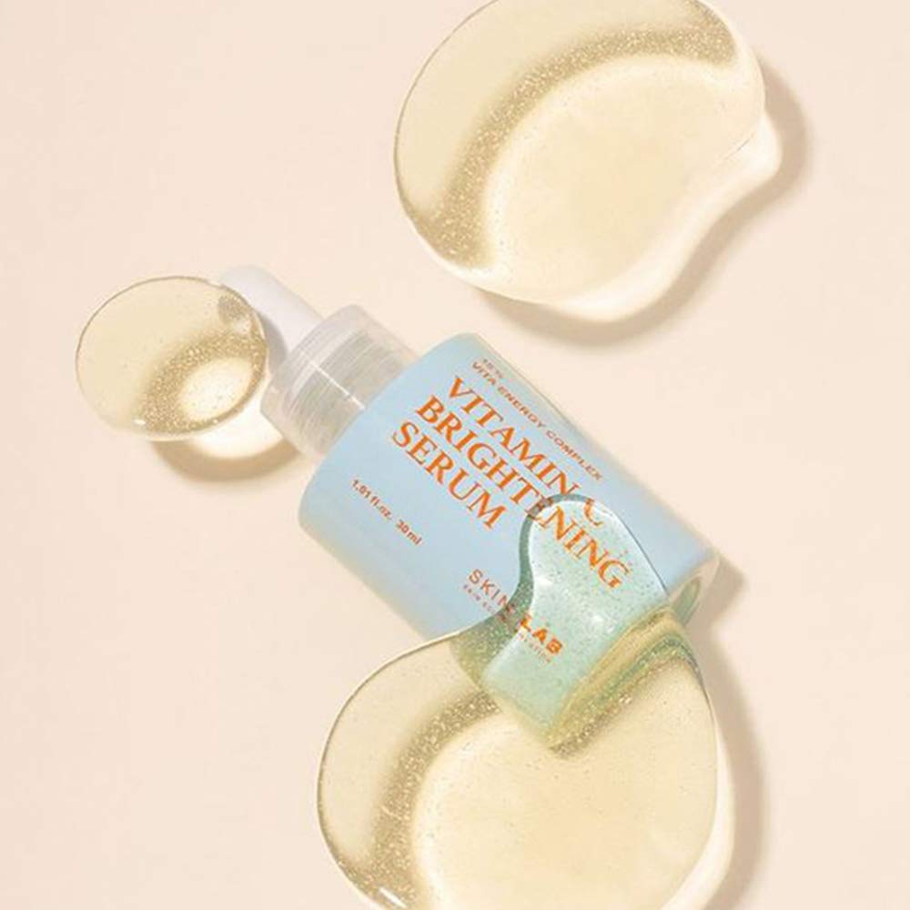 SKIN&LAB Vitamina C Serum etiqueta: ingredientes visibles y atractivos en primer plano.