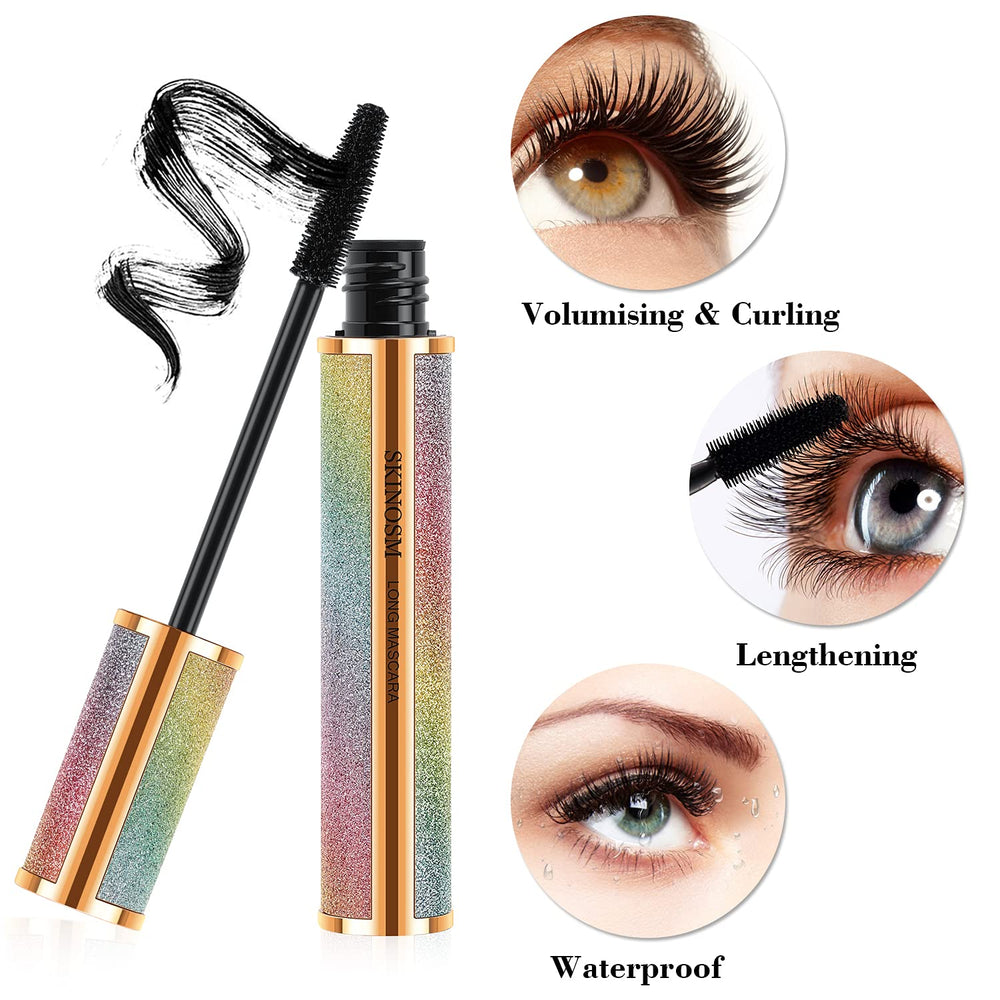 SKINOSM Mascara 4D seda, aplicación suave sin grumos ni descamación