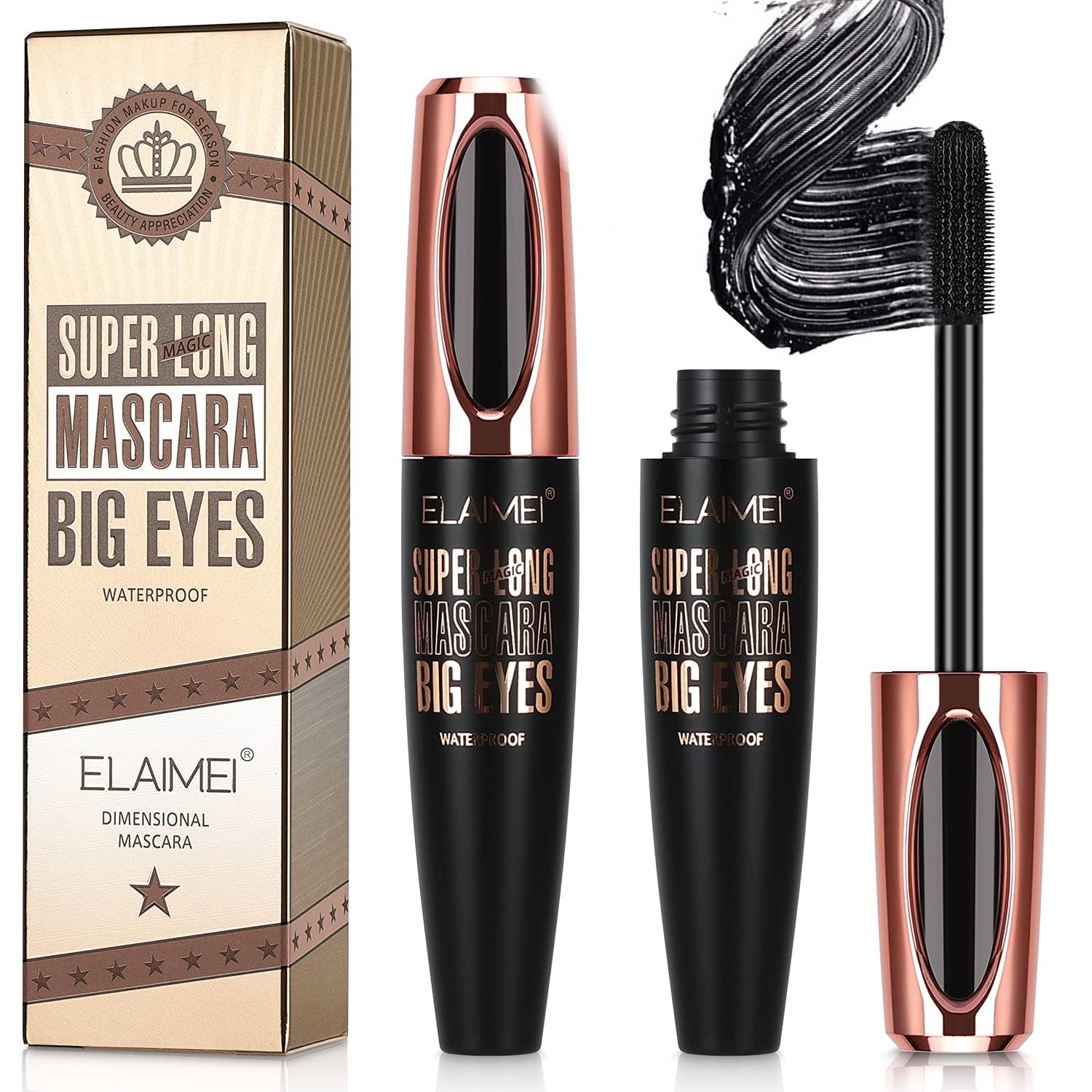 SKINOSM Mascara volumen-largo dos unidades: pestañas más densas al instante.