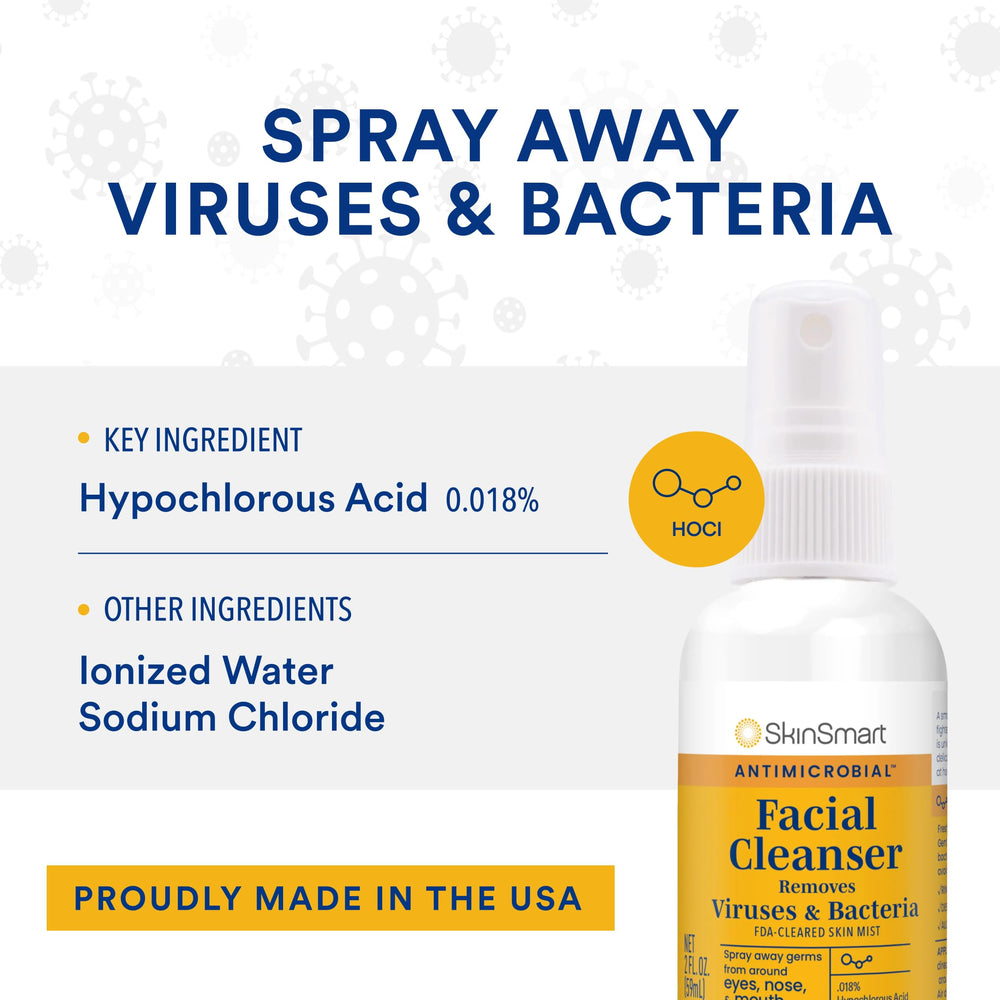 SkinSmart Antimicrobial spray de 2 oz para uso diario cómodo