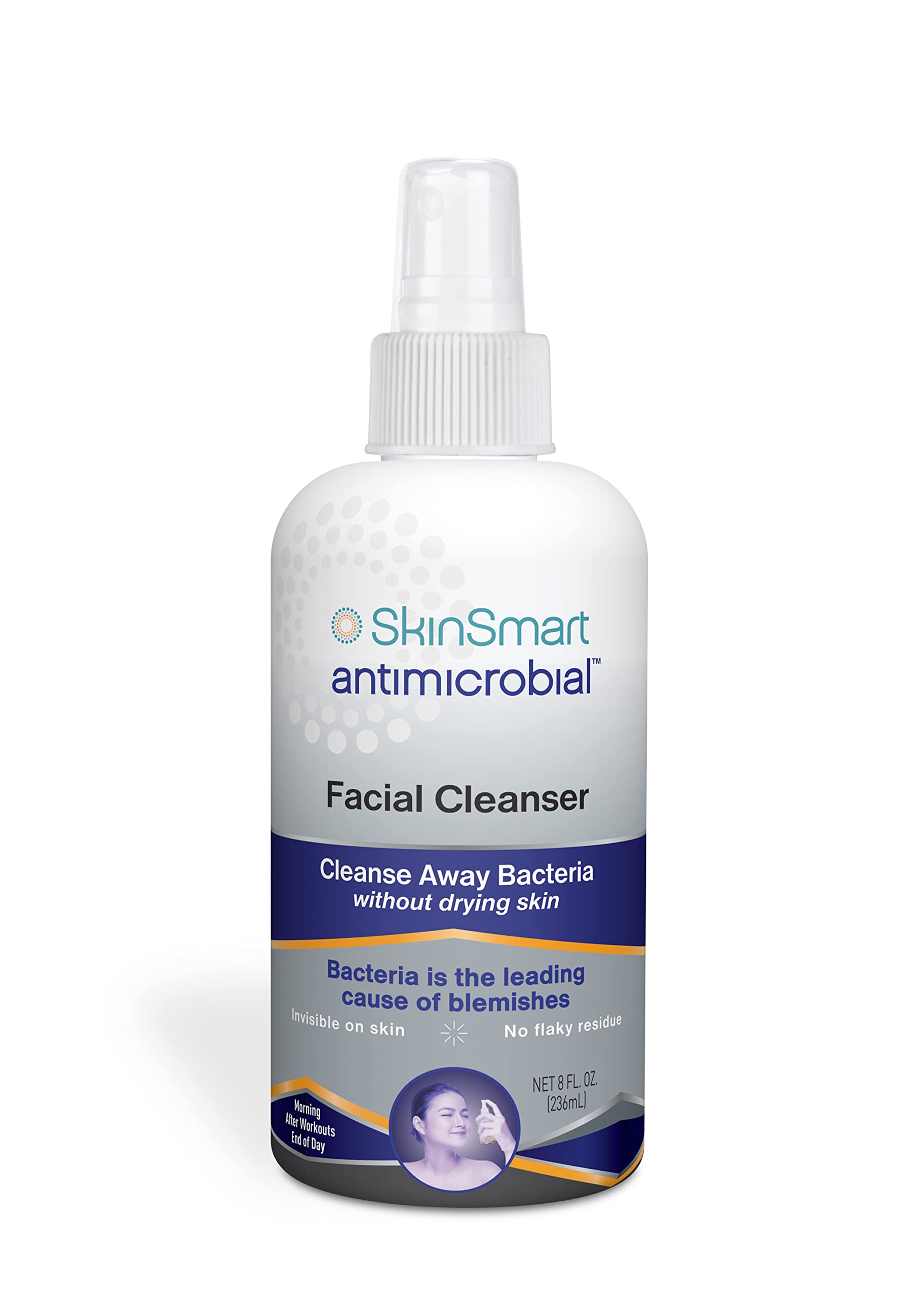 SkinSmart Antimicrobial limpiador facial en rociador 8oz para uso diario