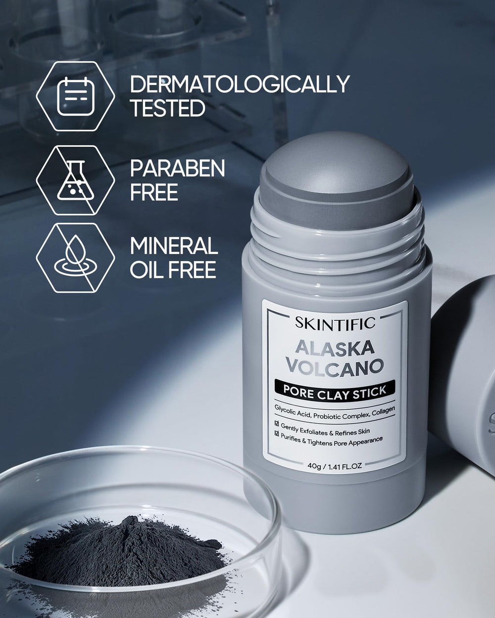 SKINTIFIC cuidado facial: ritual de arcilla para piel suave y refinada.