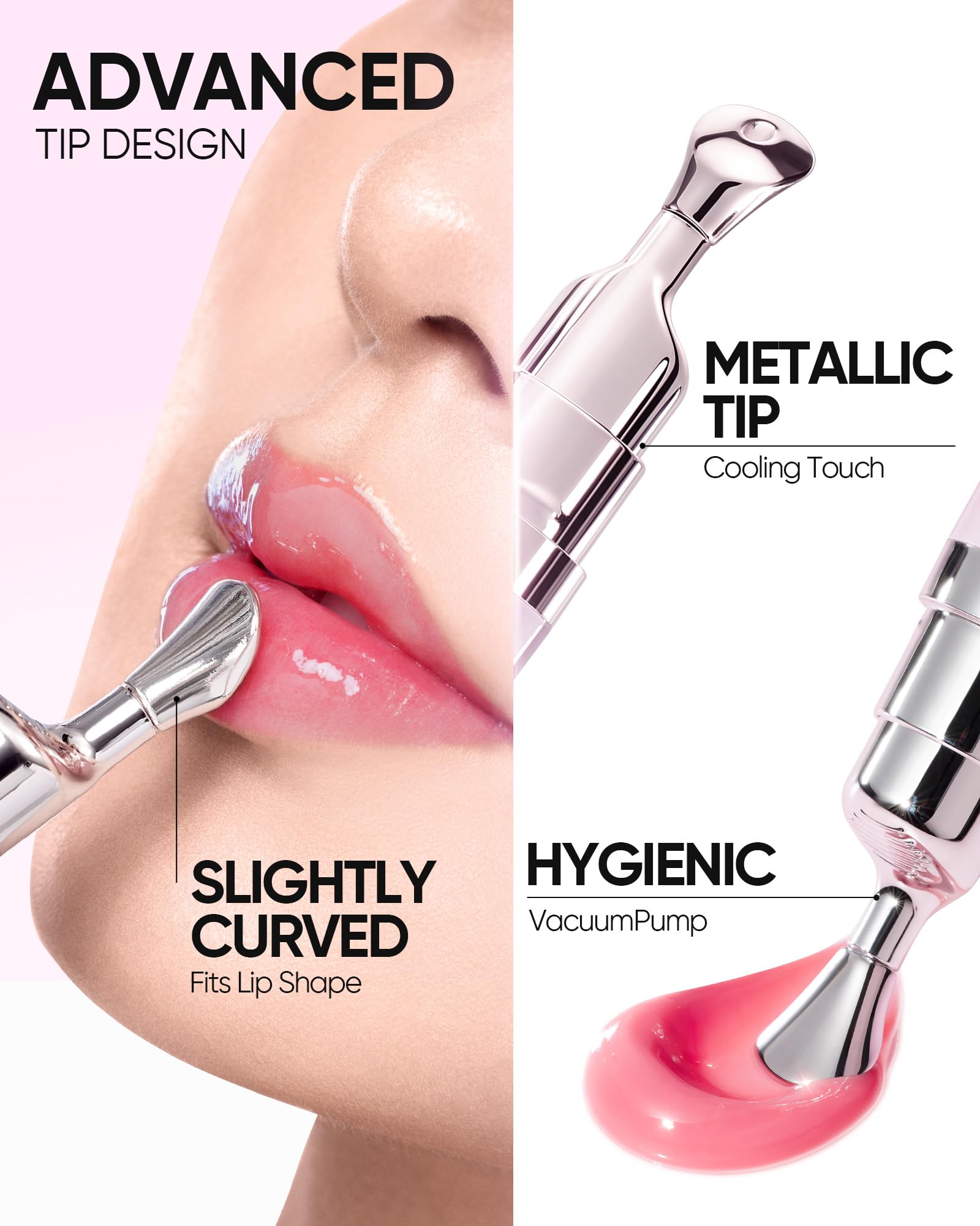 SKINTIFIC suero labial tintado con acabado tipo vidrio.