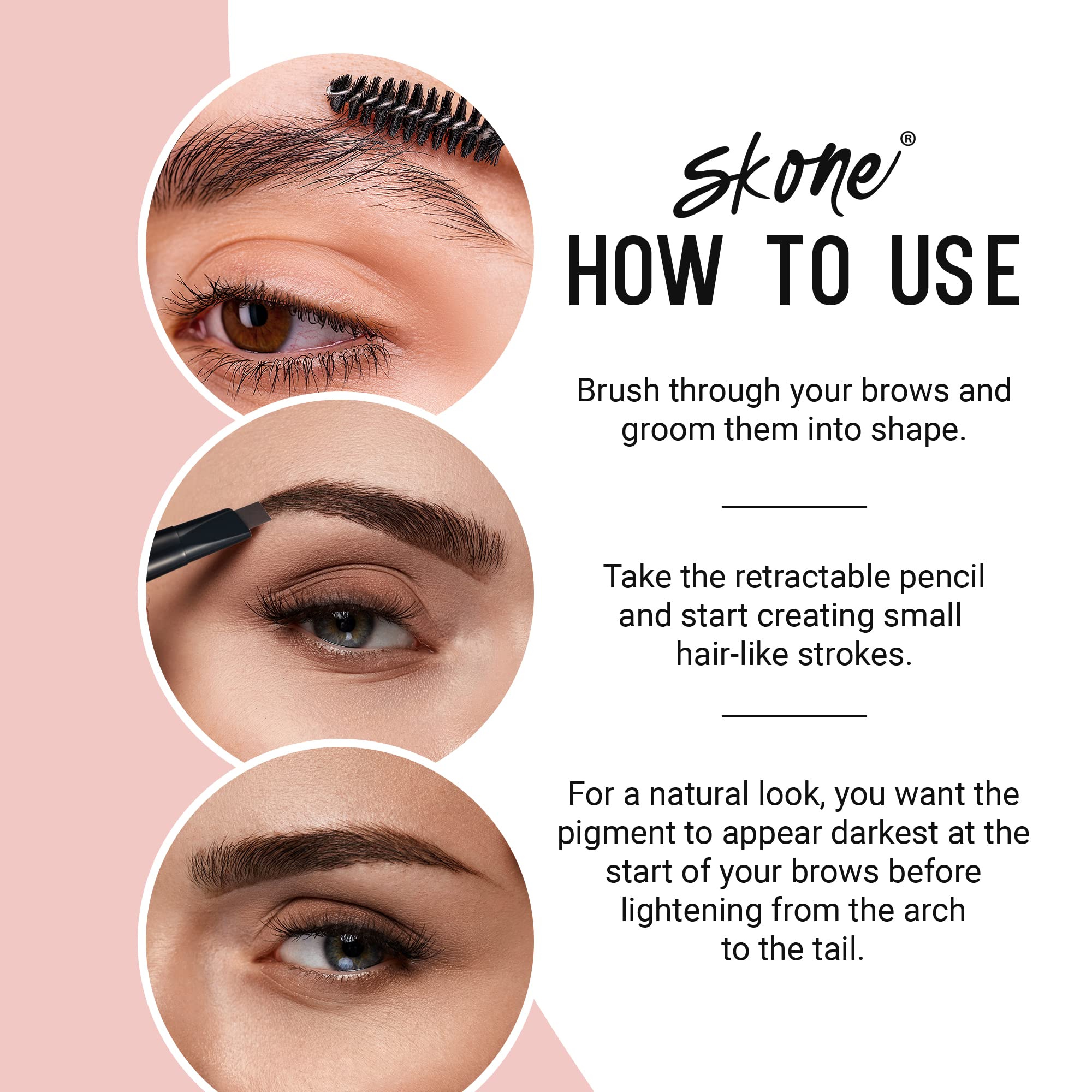 Skone Brow Wand tono Chocolate para morenas, acabado natural.