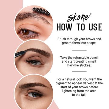 Skone Brow Wand tono Chocolate para morenas, acabado natural.