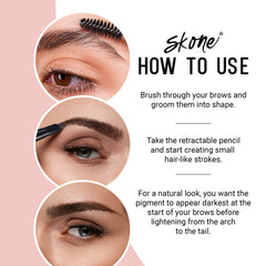 Skone Brow Wand tono Chocolate para morenas, acabado natural.