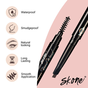 Skone Brow Wand, textura cremosa y resistencia al agua para cejas duraderas.