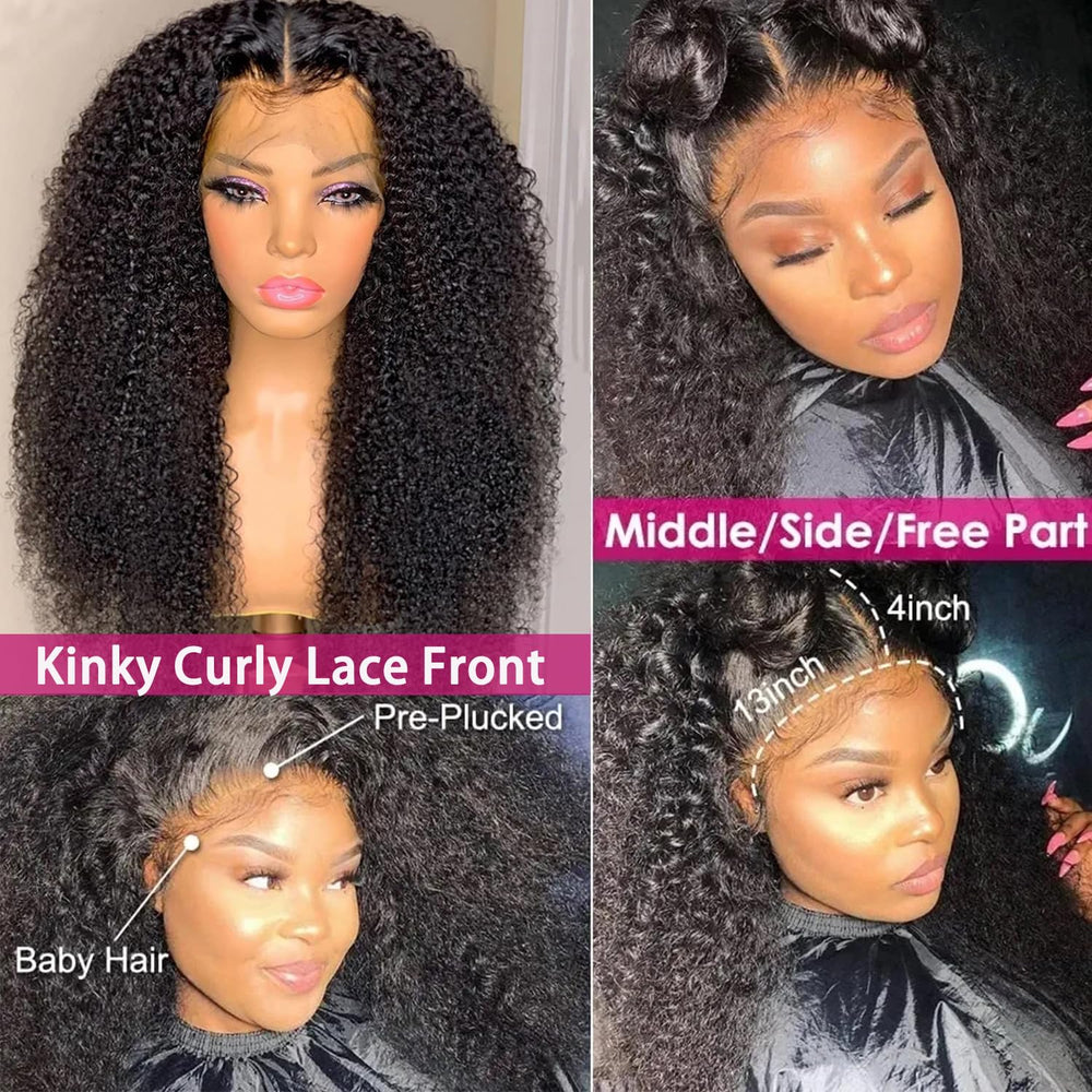 Skouty 24-inch kinky curly wig side view showing full density.