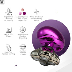 Skull Shaver Butterfly Kiss Pro, piernas, afeitado cómodo en casa o en la ducha