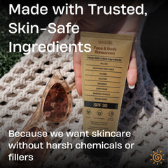 Sky and Sol oxyde de zinc non nano pour une protection minérale sûre.