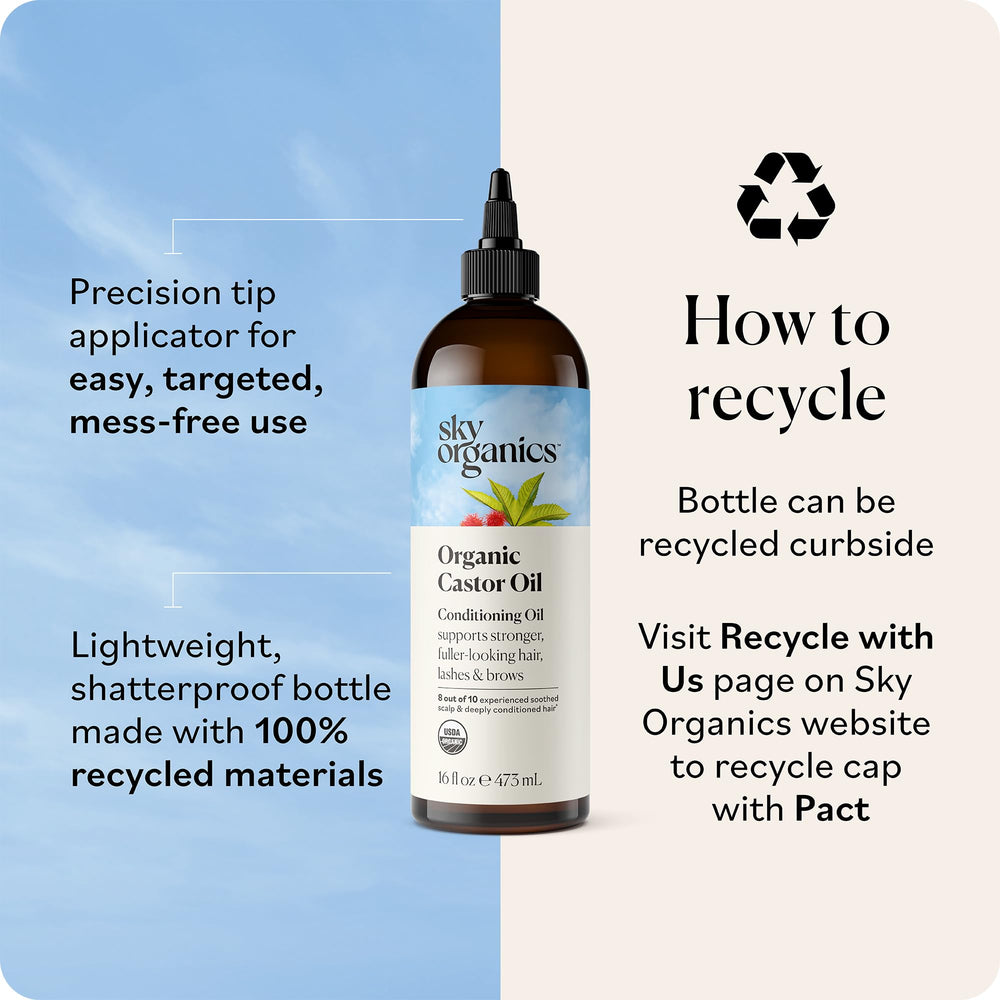 Sky Organics Aceite de ricino cuidado corporal diario.