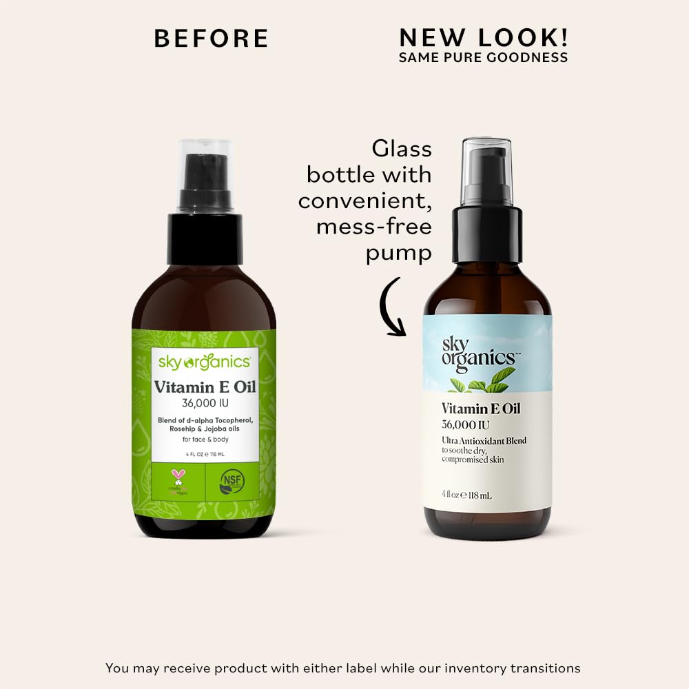 Sky Organics Aceite Vitamina E rutina diaria: complemento para sueros y cremas