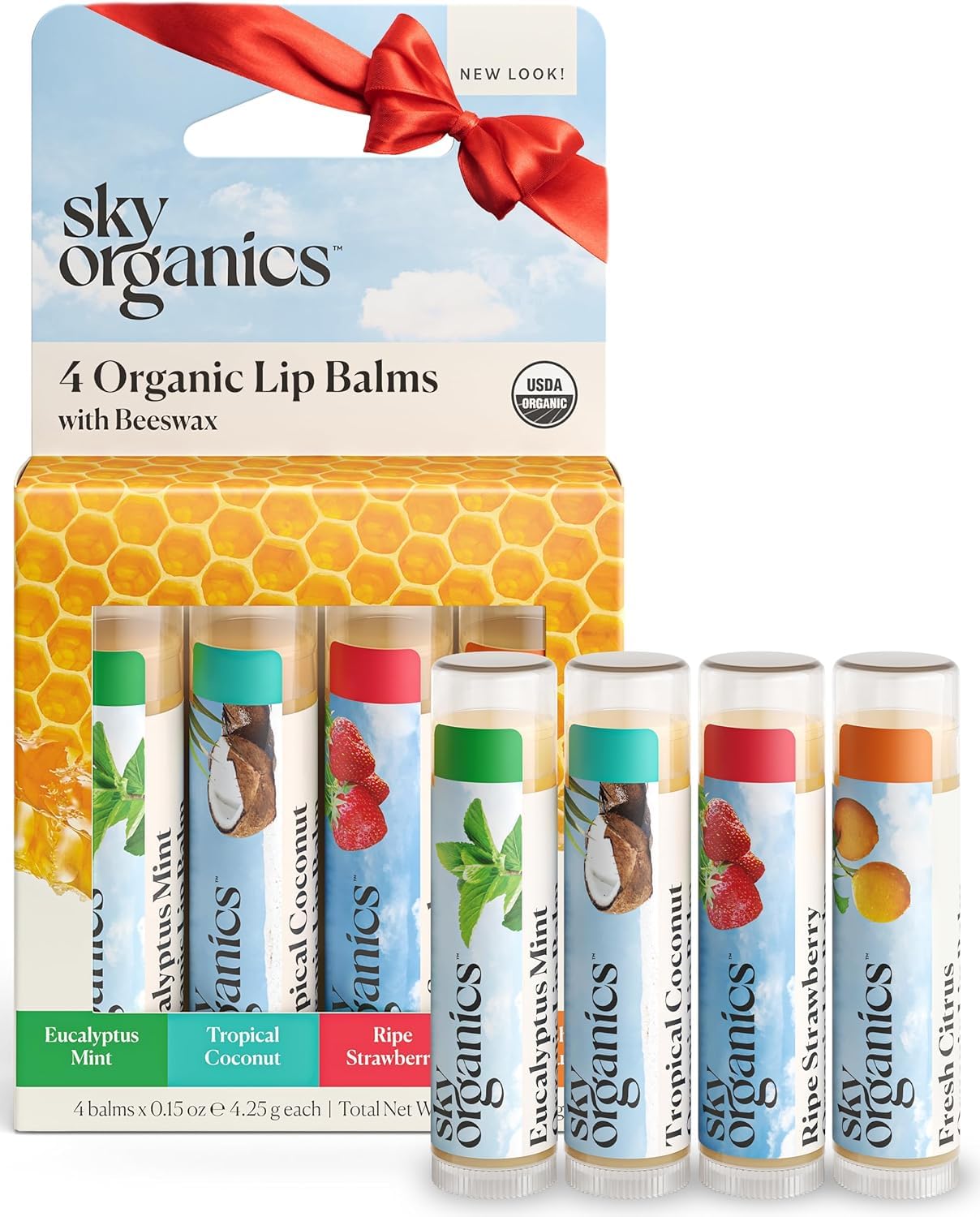 Sky Organics bálsamo labial menta eucalipto: hidratación duradera para labios suaves
