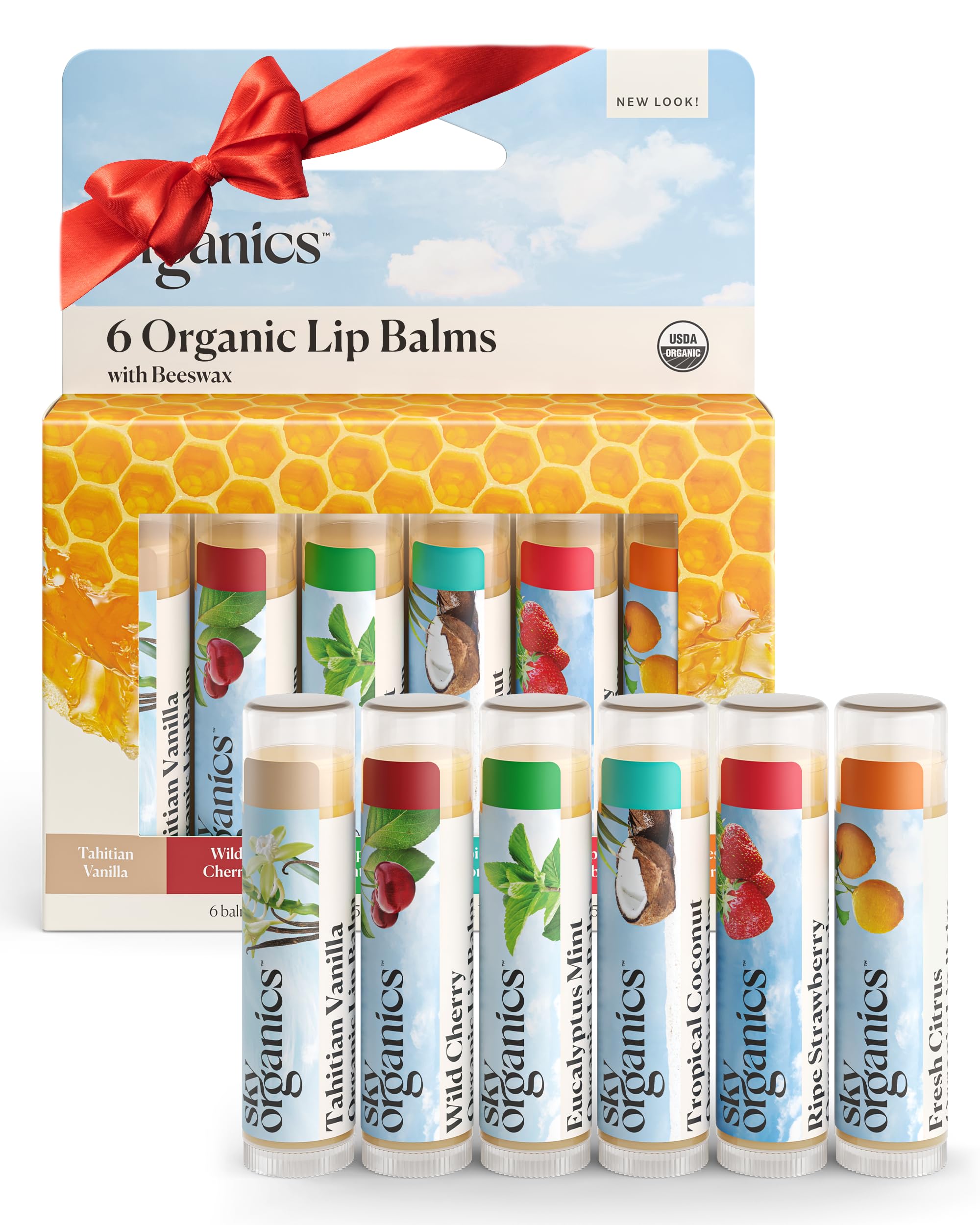 Sky Organics bálsamo labial vainilla tahitiana para hidratacion suave de labios