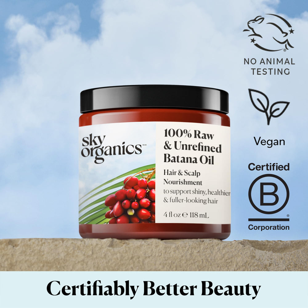 Sky Organics Batana Oil: rutina de autocuidado capilar con aceite crudo.