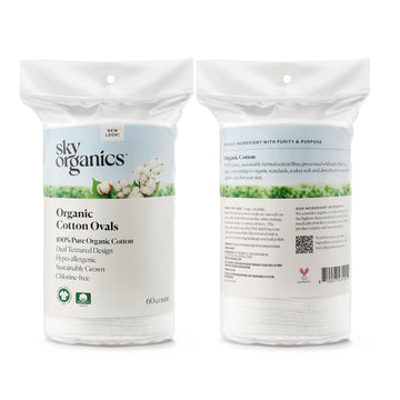 Sky Organics certificado GOTS, vegano y cruelty-free, belleza responsable.