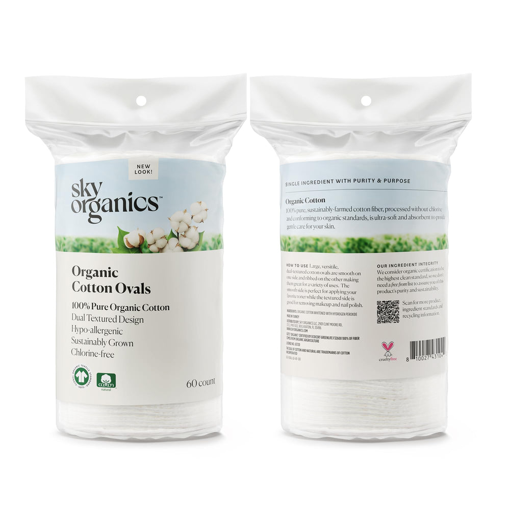 Sky Organics certificado GOTS, vegano y cruelty-free, belleza responsable.