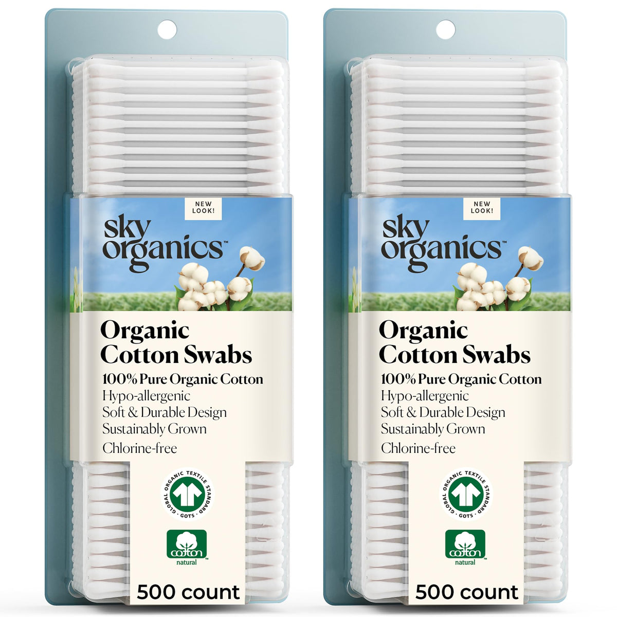 Sky Organics Coton-tiges bio - emballage pratique pour le quotidien.