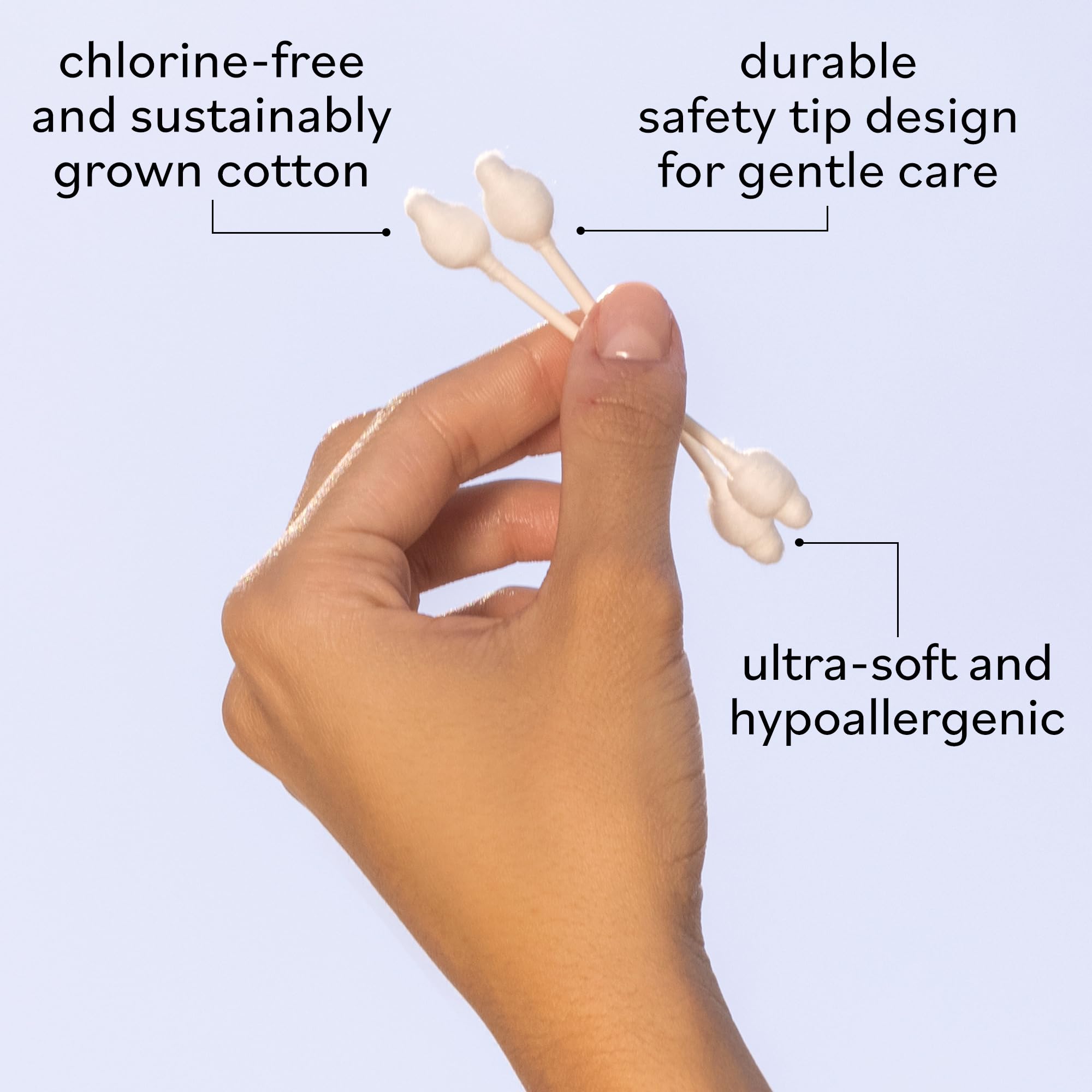 Sky Organics hisopos para cuidado de oídos y zonas delicadas con fibras absorbentes