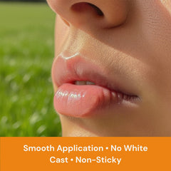 Sky y Sol Lip Jelly SPF25 textura-primer para labios lisos y base de maquillaje suave.