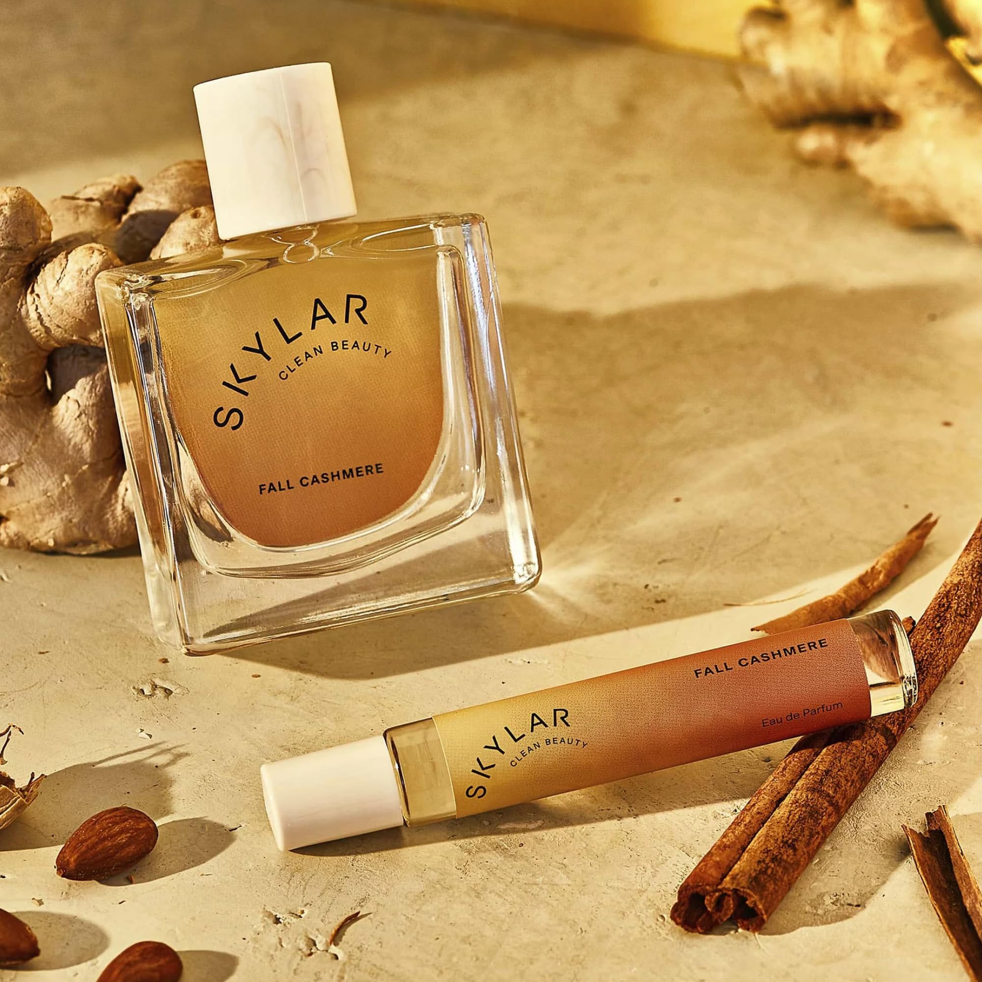 Skylar Fall Cashmere note chart highlights almond and ginger notes