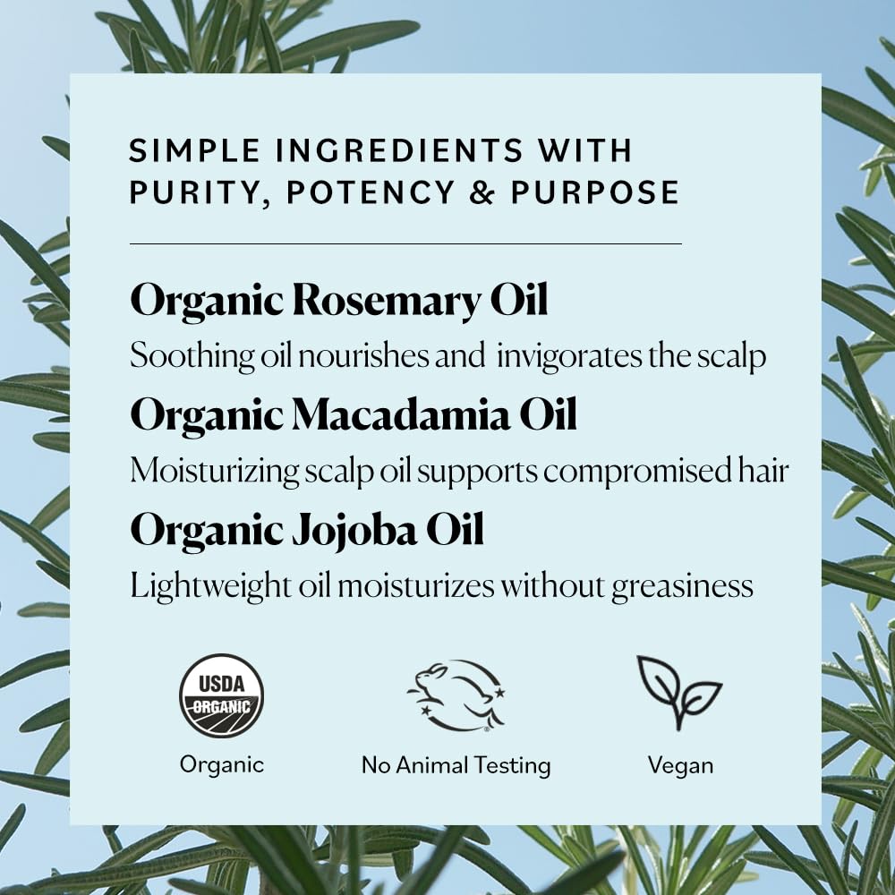 Sky Organics Rosemary Oil: envase y etiqueta certificados para una experiencia de cuidado consciente.