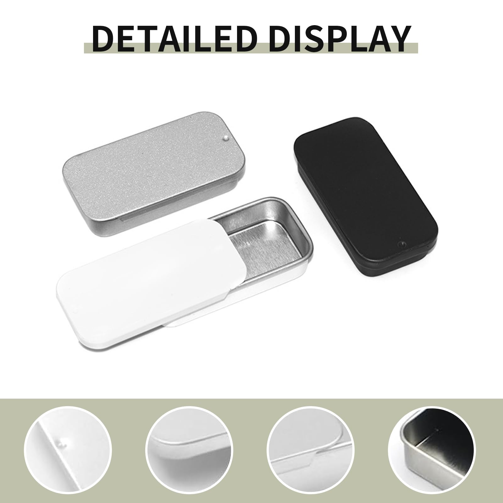 SKYPIA latas para bálsamo labial, formato compacto plateado para uso diario.