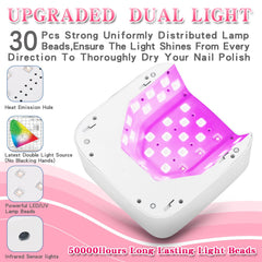 SkyUV lámpara UV LED inalambrica con pantalla táctil para ajustar tiempos.