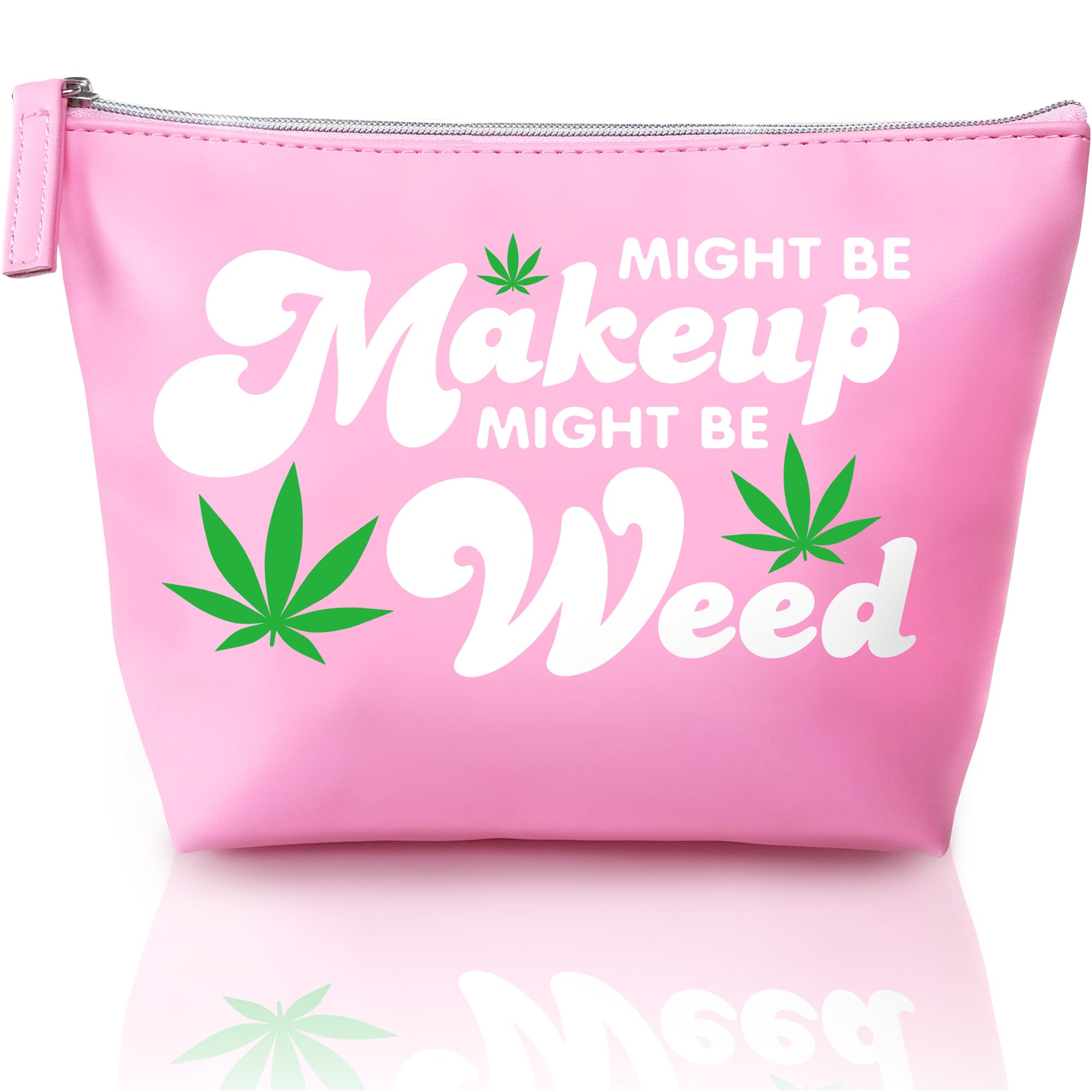 Skyvora bolsa maquillaje rosa, cuero vegano, detalle elegante para uso diario.
