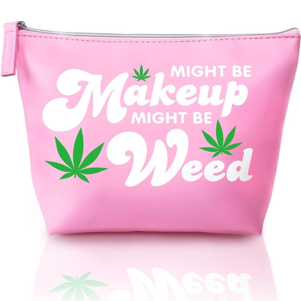 Skyvora bolsa maquillaje rosa, cuero vegano, detalle elegante para uso diario.