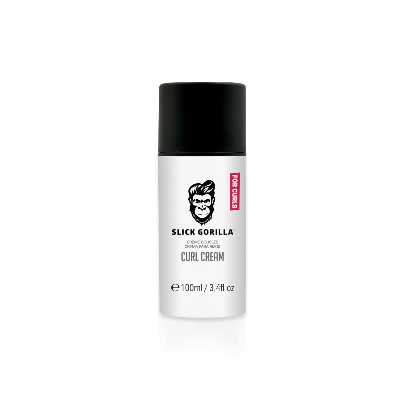 Slick Gorilla crema-rizos-hombre-botella: hidratación ligera que define rizos con movimiento.