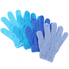 Guantes exfoliantes Slick Solutions, set de 4, para exfoliar el cuerpo en la ducha.