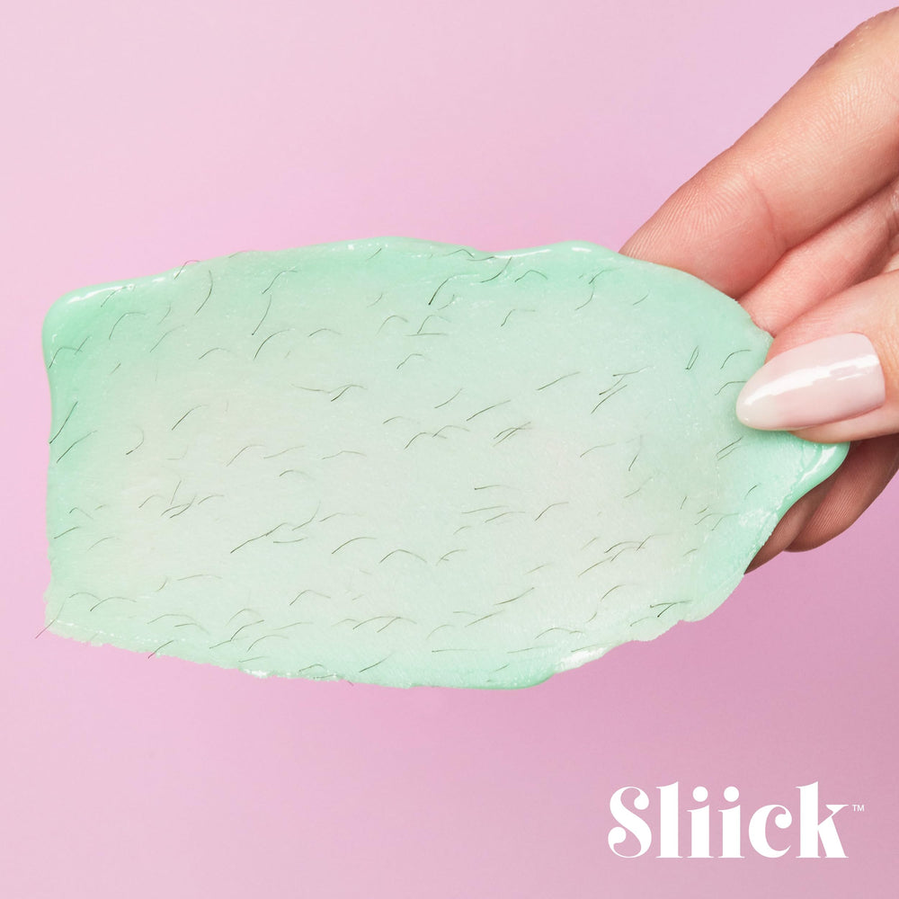 Sliick mujer satisfecha depilación rápida y limpia.