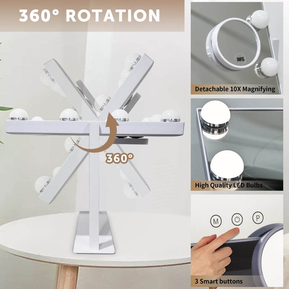 Diseño giratorio de 360° del espejo SLIMOON para ángulo perfecto