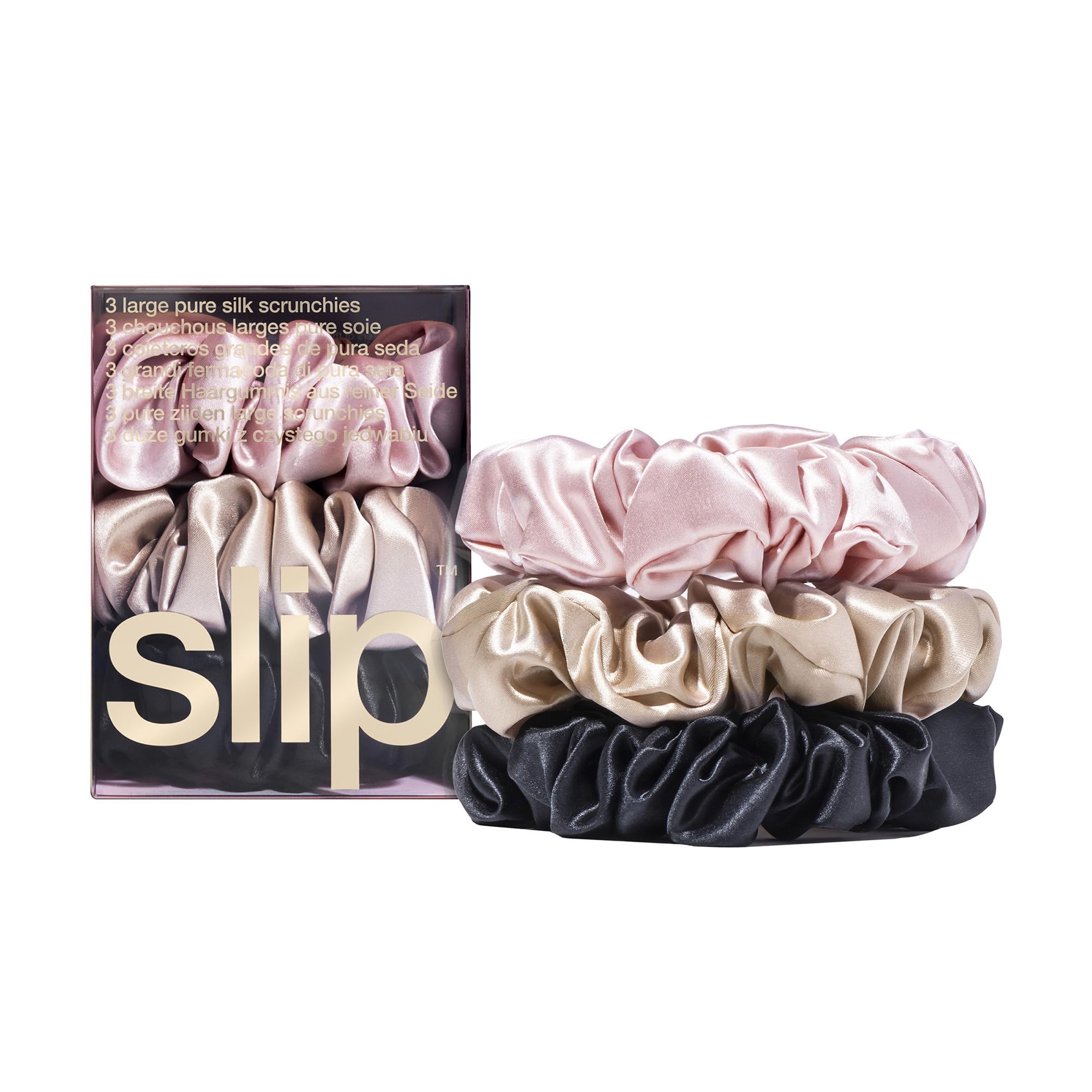 SLIP gomita seda rosa grande, suave para cabello y evita tirones diarios