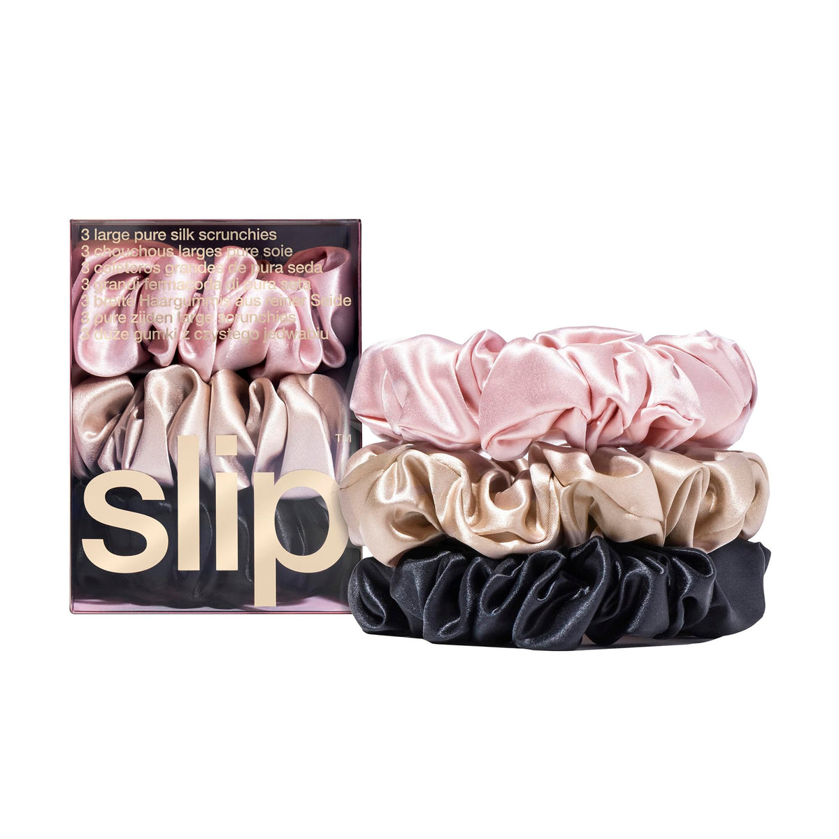 SLIP gomita seda rosa grande, suave para cabello y evita tirones diarios