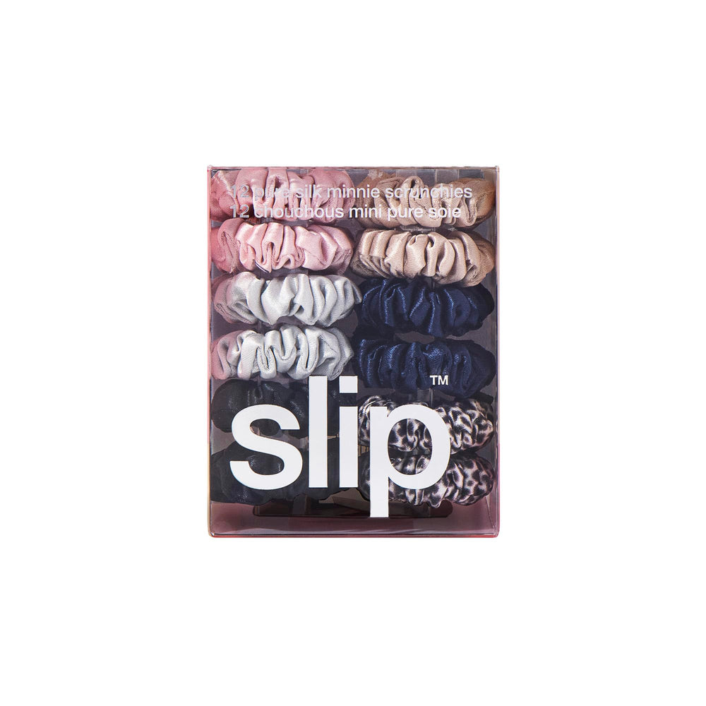 SLIP Minnie Scrunchies seda protege el cabello reduciendo fricción durante el día.