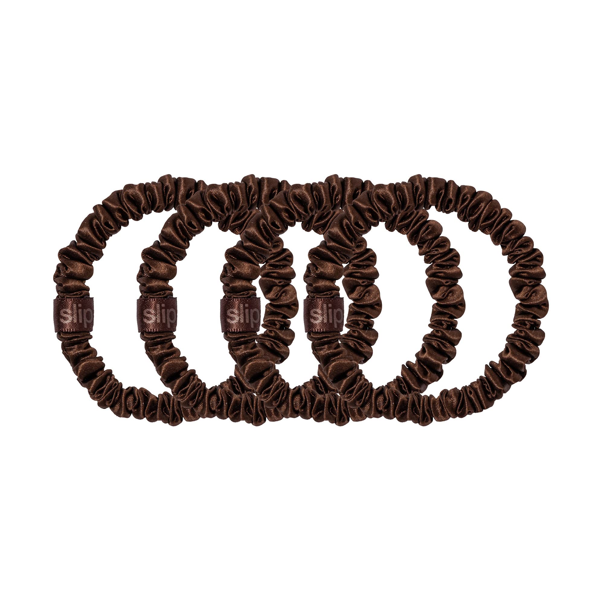 SLIP Silk Skinny Scrunchies brun fonce-design-slim pour une touche subtile.