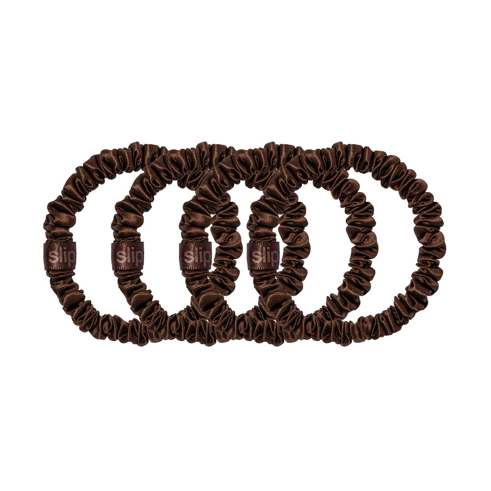 SLIP Silk Skinny Scrunchies brun fonce-design-slim pour une touche subtile.