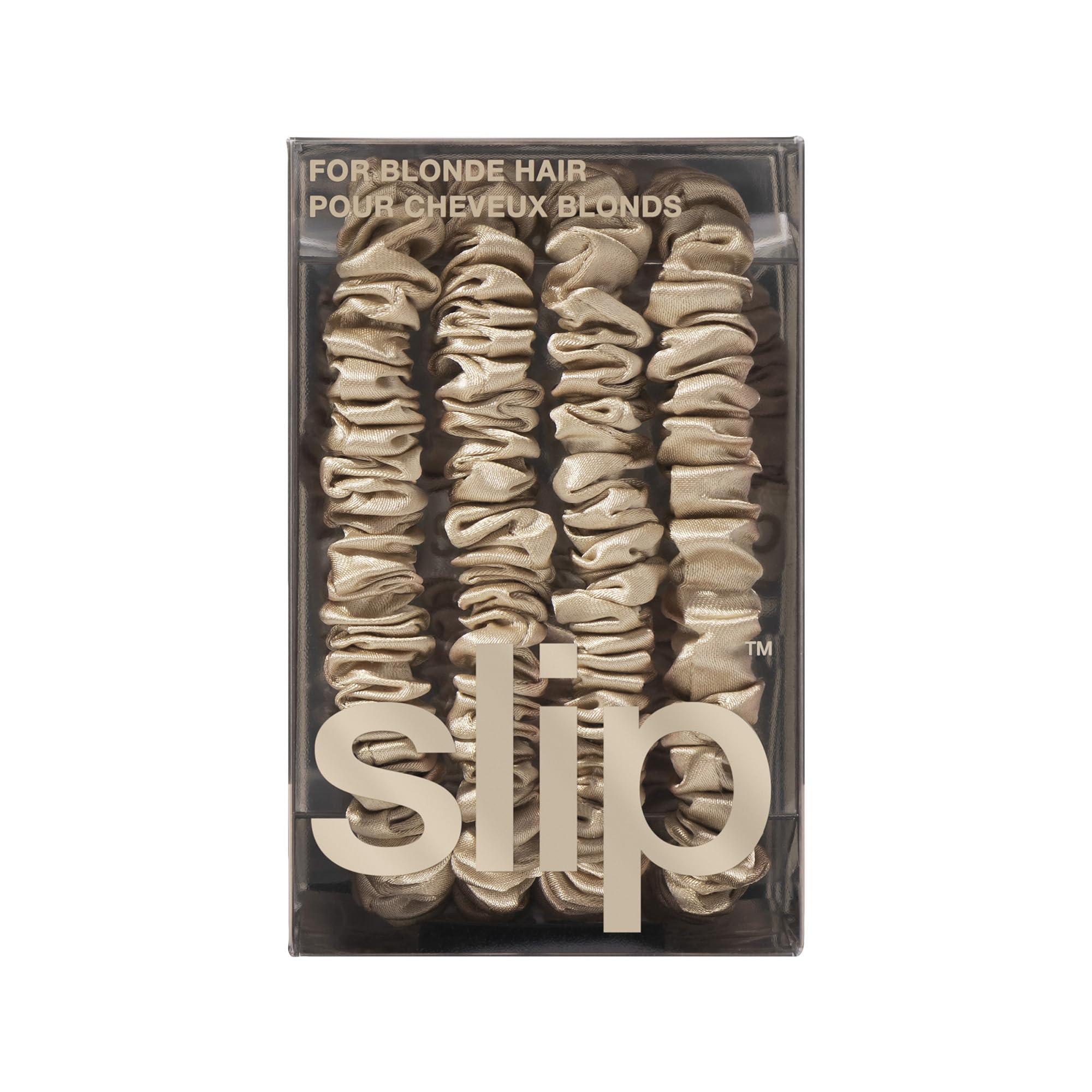 SLIP Silk Skinny Scrunchies Rubio regalo elegante para amantes del cabello.